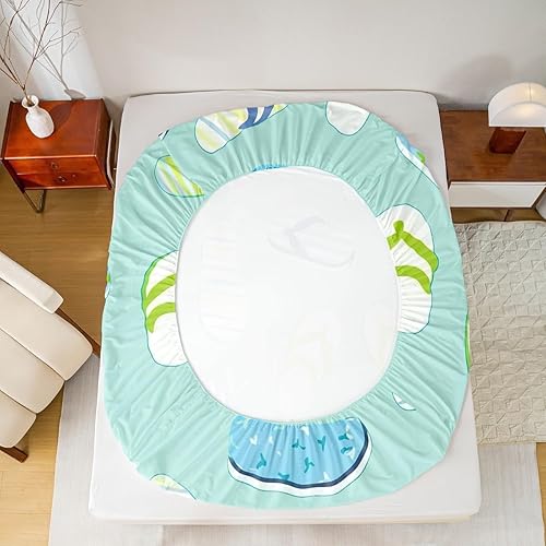 Miniatura 4 de Erosebridal Juego de sábanas de verano para la playa, tamaño individual, diseño a rayas, juego de ropa de cama kawaii con lunares, ropa de cama