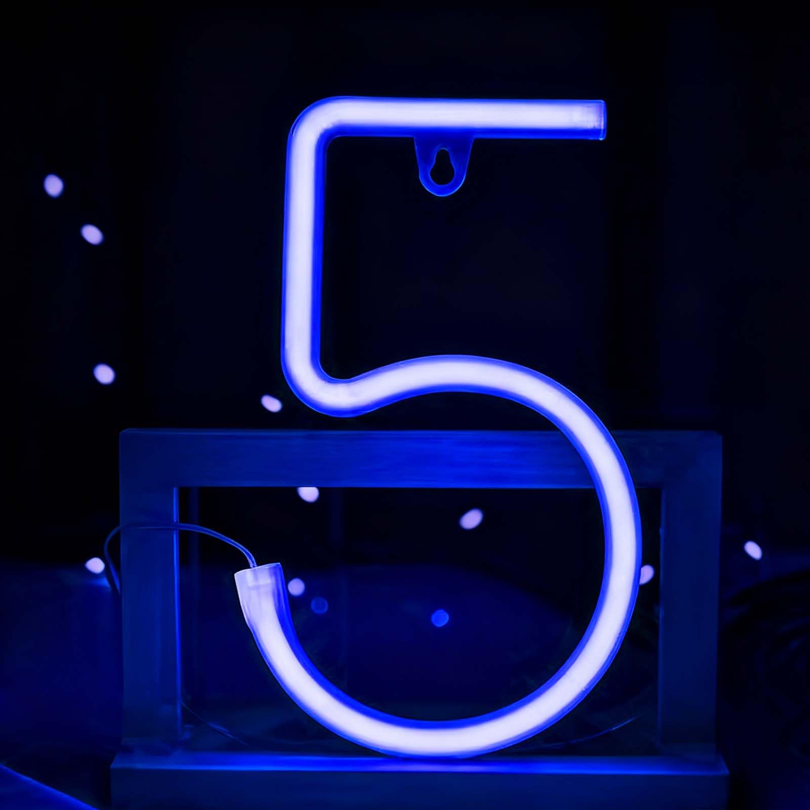 LED Numbers Neon Sign Decorative Lights USB Powered Sign Light for Birthday Party Anniversary Christmas Home Decor Wedding Sign Night Light Create Your Own - Endless Possibilities (NO.5) — image 1