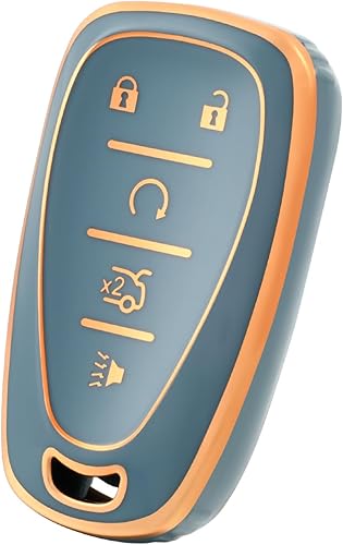 Vista 21 de OFFWEGO - Funda protectora para llavero de Chevrolet, funda protectora de TPU adecuada para Chevrolet Malibu Tahoe Camaro Equinox Cruze Silverado