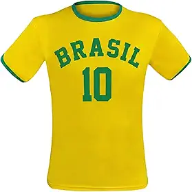 Camiseta Brasil Juvenil Unissex 10 a 14 Anos Camisa Do Brasil Adolescente Manga Curta Confortável