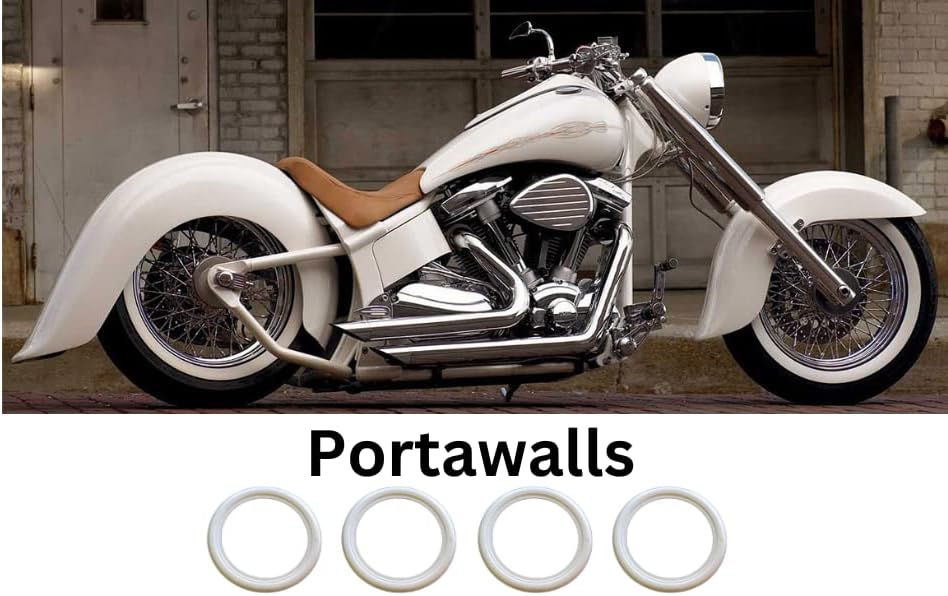 Miniatura 3 de PORTAWALL - Juego de 4 llantas de pared blanca de 19 pulgadas para neumáticos de pared lateral de 19 llantas, accesorios universales para exteriores