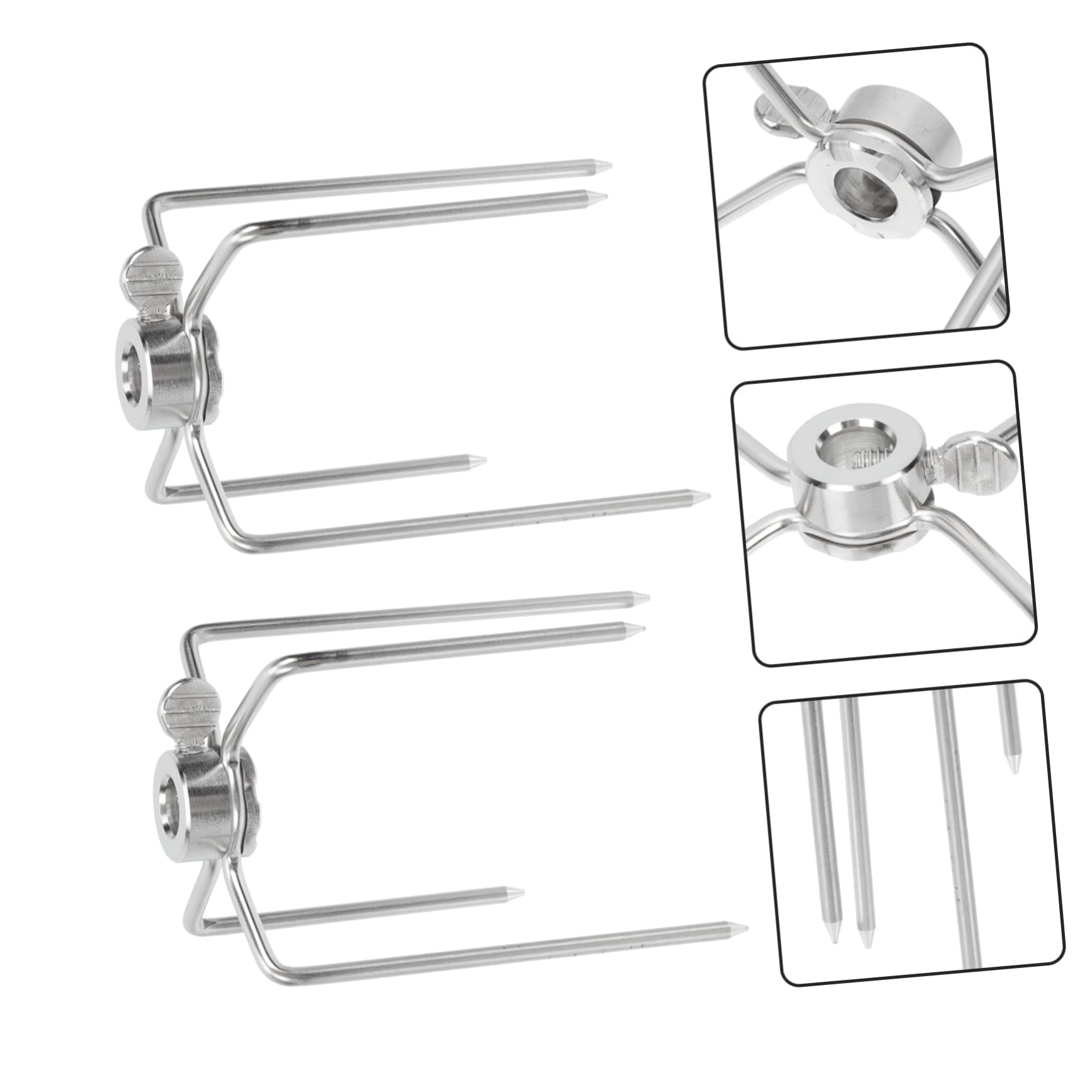 TOYANDONA Grillgabeln Praktisches Hähnchengrill Zubehör 2 Stück Verdicktes Material aus Edelstahl Geeignet für Elektroofen und Outdoor Grill