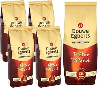 Douwe Egberts Pack of 5 Medium Roast Filter Blend Coffee Powder. Each Pack contains 1Kg Coffee Powder (Total 5Kg/5000g)