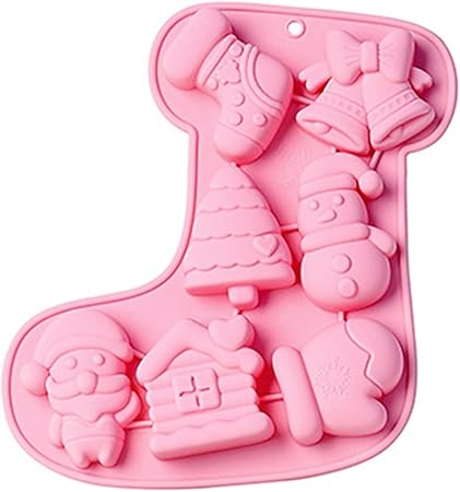 LEGACYCART 3D Christmas Theme Silicone Rubber Flexible Food Safe Mould Clay Resin Ceramics Candy Fondant Candy Chocolate Soap Mould Silicone Baking Molds for Oven Cake Shapes