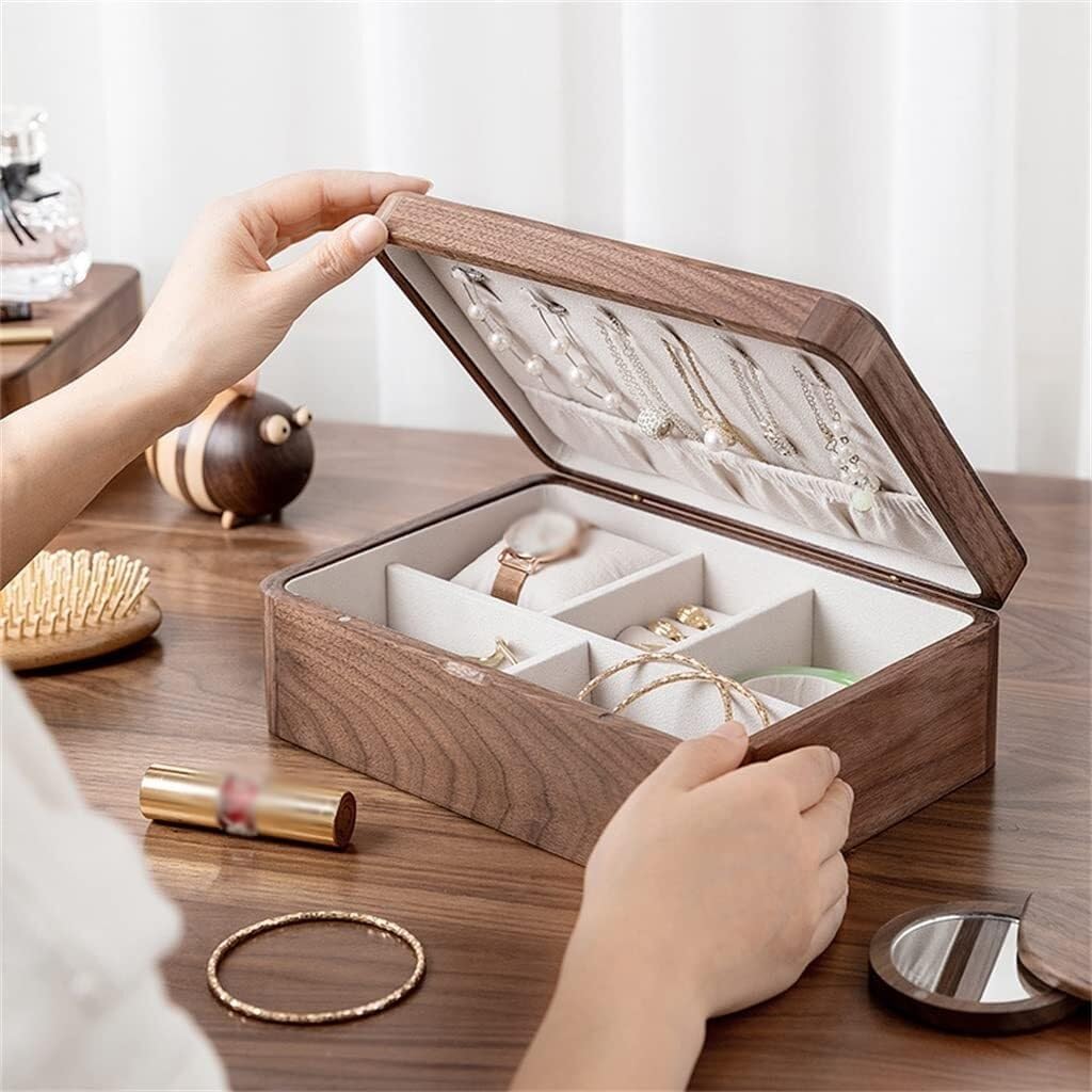 Wooden Jewelry Box Earrings Earrings Necklace Jewelry Box Retro Wooden Box Home Jewelry Storage Box