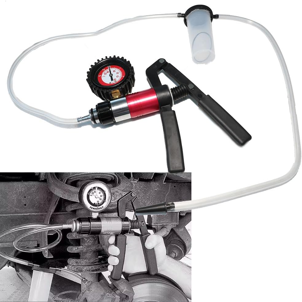 DPTOOL Brake Bleeder Kit with Hand Held Vacuum Pump Tester, Adapters and 2 Reservoir Bottles for Auto Car Truck Motorcycle Brake System Bleeding Tools