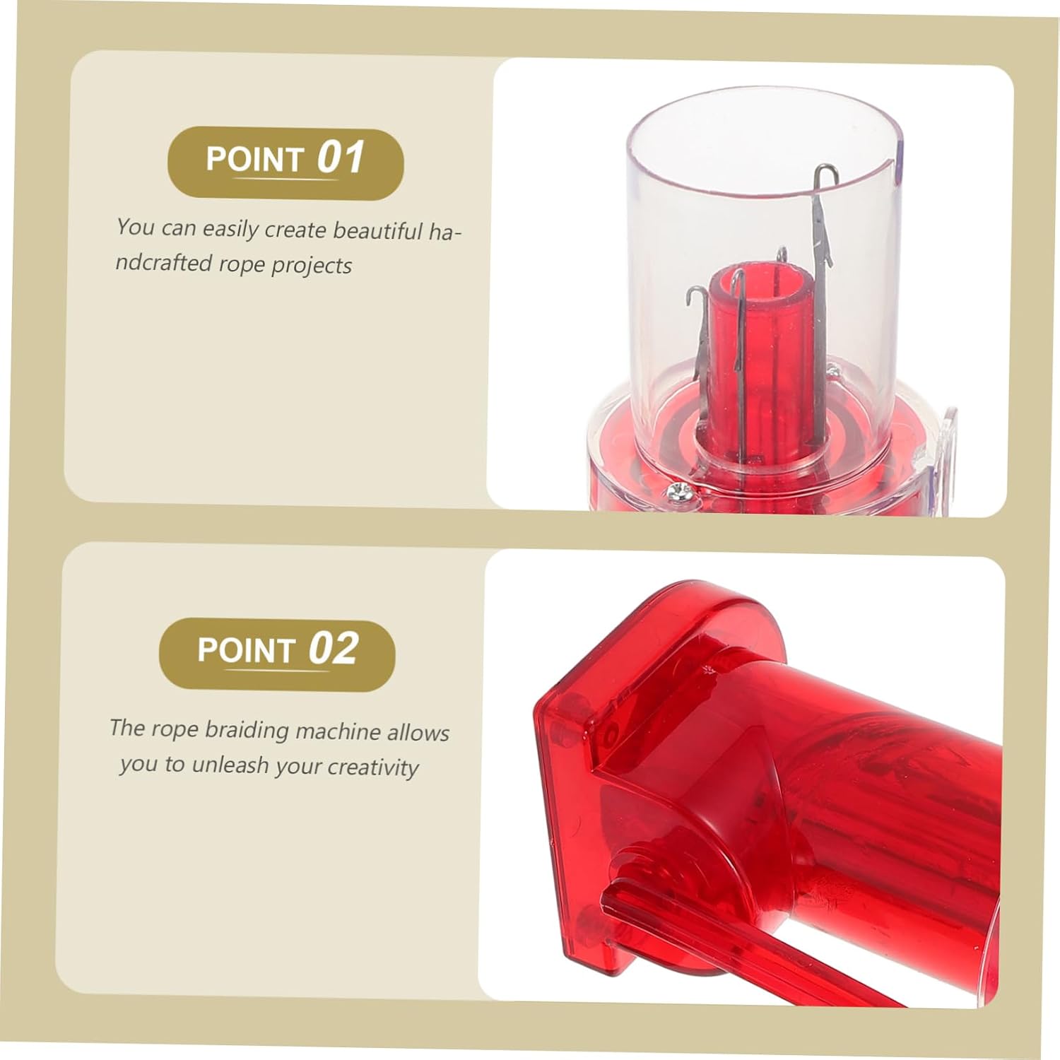 Gadpiparty Hand Spool Knitter Portable Rope Maker for Creative Projects Convenient Yarn Winder for Braiding and Weaving Sturdy Craft Tool for Home Use