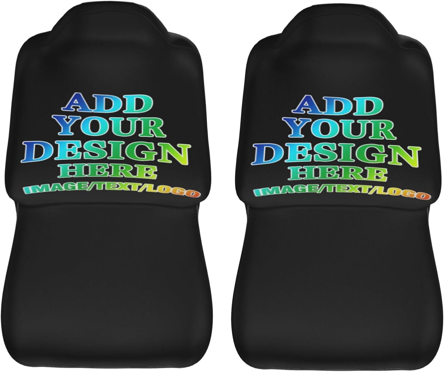 Custom Car Seat Covers 2PCS, Add Add Logo&Image&Text, Personalized Car Front Chair Protector, Auto Interior Cover Universal Fits for Trucks and SUVs