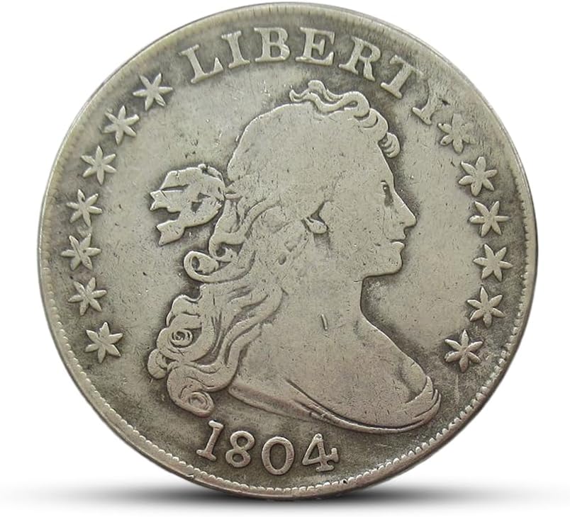 Antique U.S. Silver Coins, American Old Coins, Morgan Dollar Coins for Collectors, Ancient Coin Collection, Silver Dollar Coin, Commemorative Gifts Lucky Charm (Draped Bust 1804)