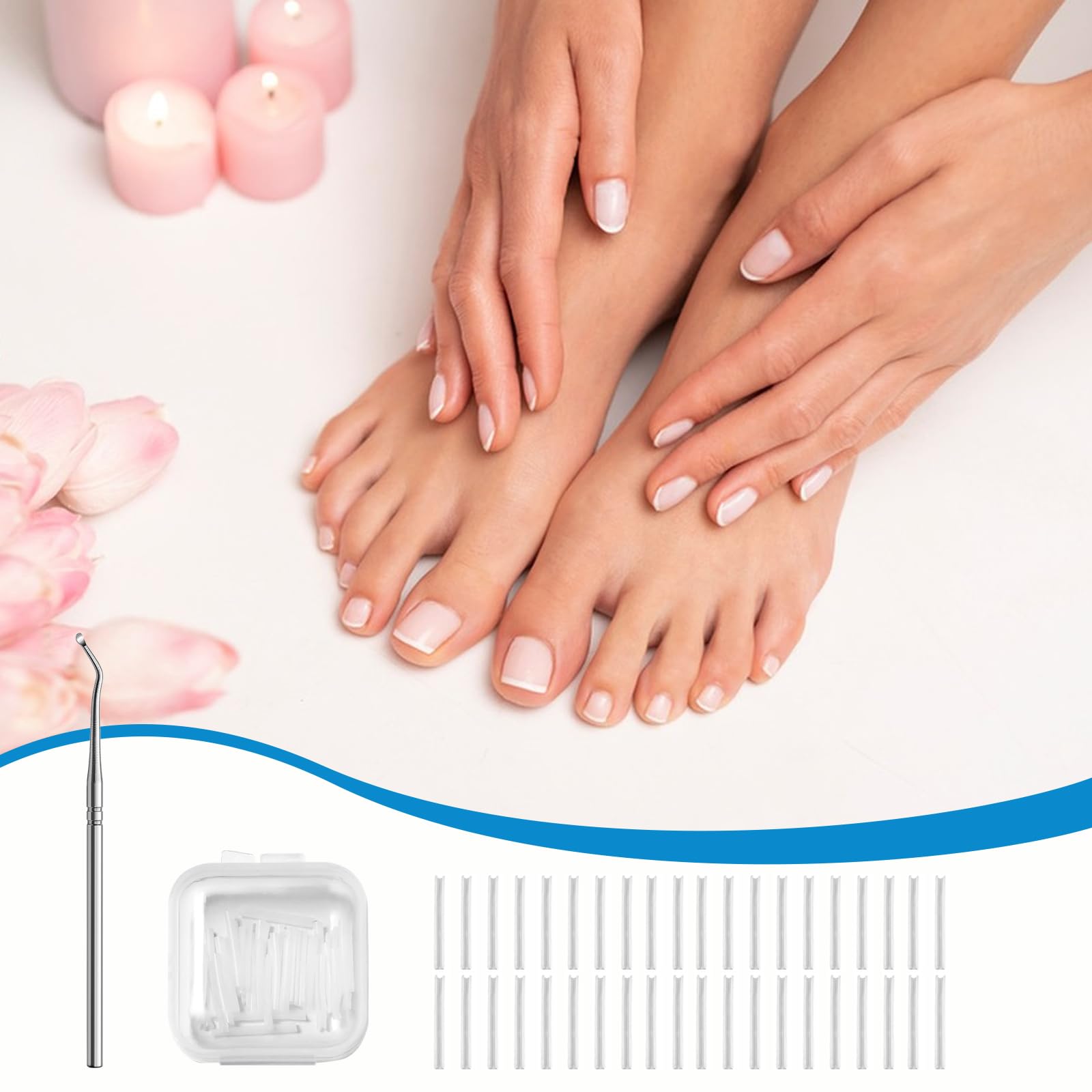 40 Pcs Unghie Incarnite Piedi Strisce Correttore Per Unghie Incarnite Unghie Piedi Incarnite Unghie Incarnite Piedi Unghie Incarnite Piedi Attrezzi Per Pedicure Con Sollevatore Per Unghie Incarnite