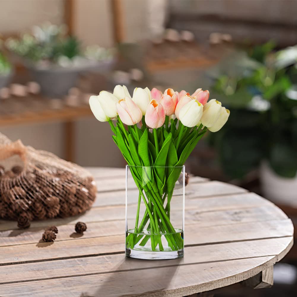 Amazon.co.jp: Enova 花柄 20ヘッド リアルタッチ 人工チューリップ