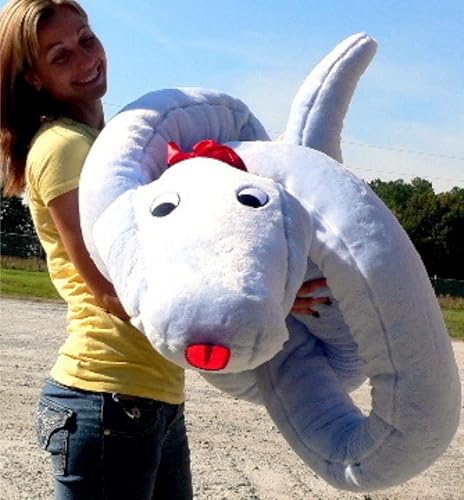 Miniatura 6 de Big Plush Serpiente gigante de peluche de 18 pies de largo, absolutamente enorme, color: azul cielo, fabricado en Estados Unidos