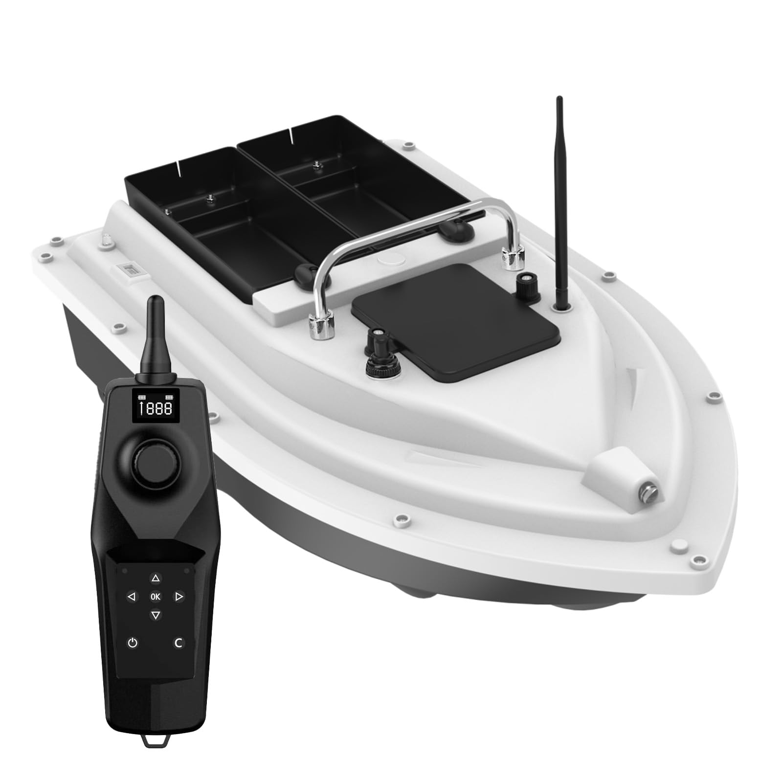 Walmeck GPS Barca con Esche da Pesca Telecomando Ritorno Automatico Senza Fili Impermeabile Navigazione con un Tasto Portata 500 M Carico 2 Kg per Appassionati di Pesca