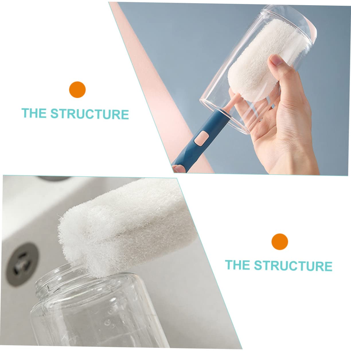 ibasenice 8piezas Escobilla para Biberones De Mango Limpiador Multifuncional para Botellas y Vasos Diseño Desmontable y Ligero para Uso Cocina y Viajes