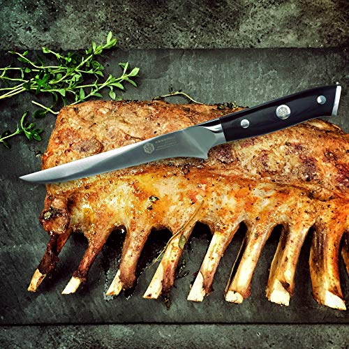 Kessaku Boning Knife - 6 Inch - Dynasty Series - Razor Sharp Kitchen Knife - Forged Thyssenkrupp German High Carbon Stainless Steel - G10 Garolite Handle With Blade Guard #TOP1