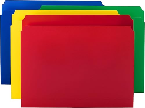 Smead Carpeta de archivos de polietileno, pestaña de corte recto, tamaño carta, colores primarios surtidos, 12 por paquete (12009)