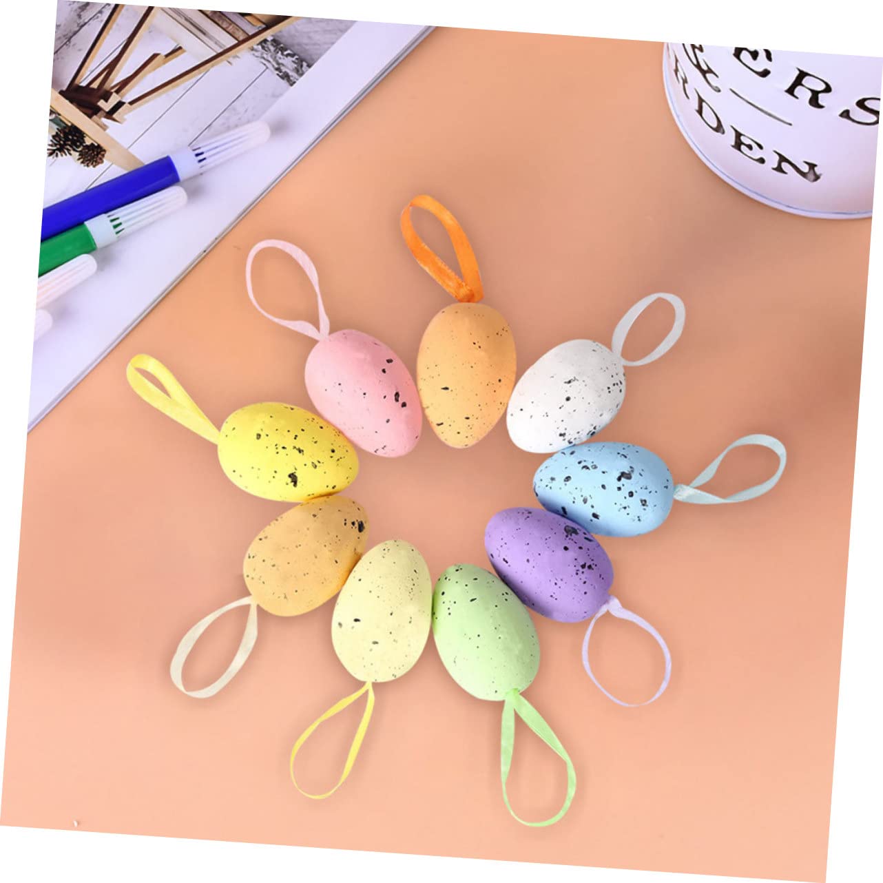 Cabilock 90 Pièces Oeufs De Pâques Artisanat Oeuf De Pâques Oeuf De Pâques Pailleté Suspendu Oeuf De Pâques Ornements De Pâques pour Arbre Décoratif Décor De Pâques Ornements Décoratifs