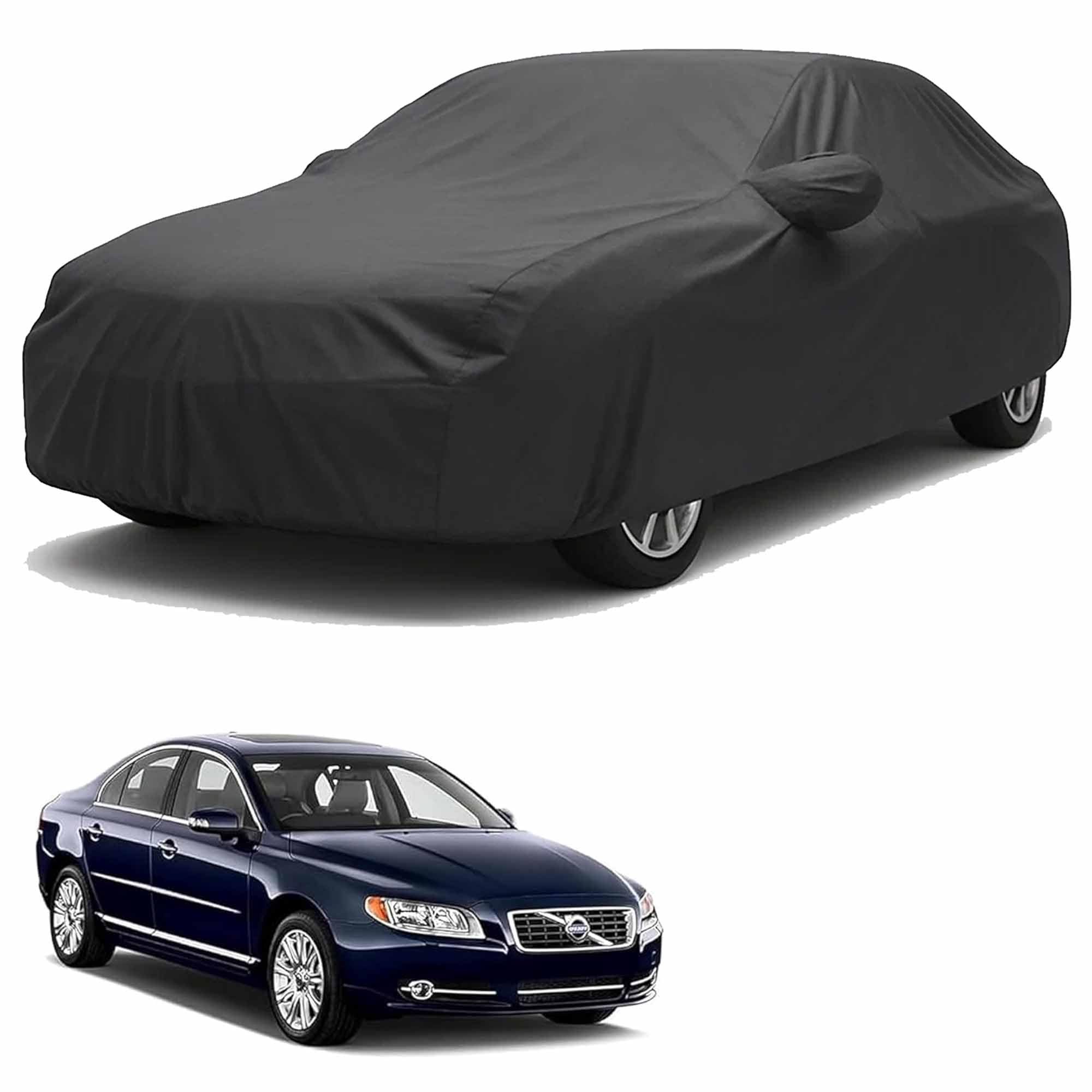 Sulfar 100% Water Resistant Car Body Cover Compatible with Mirror for Volvo S80 (Triple Stitched, Full Bottom Elastic, D