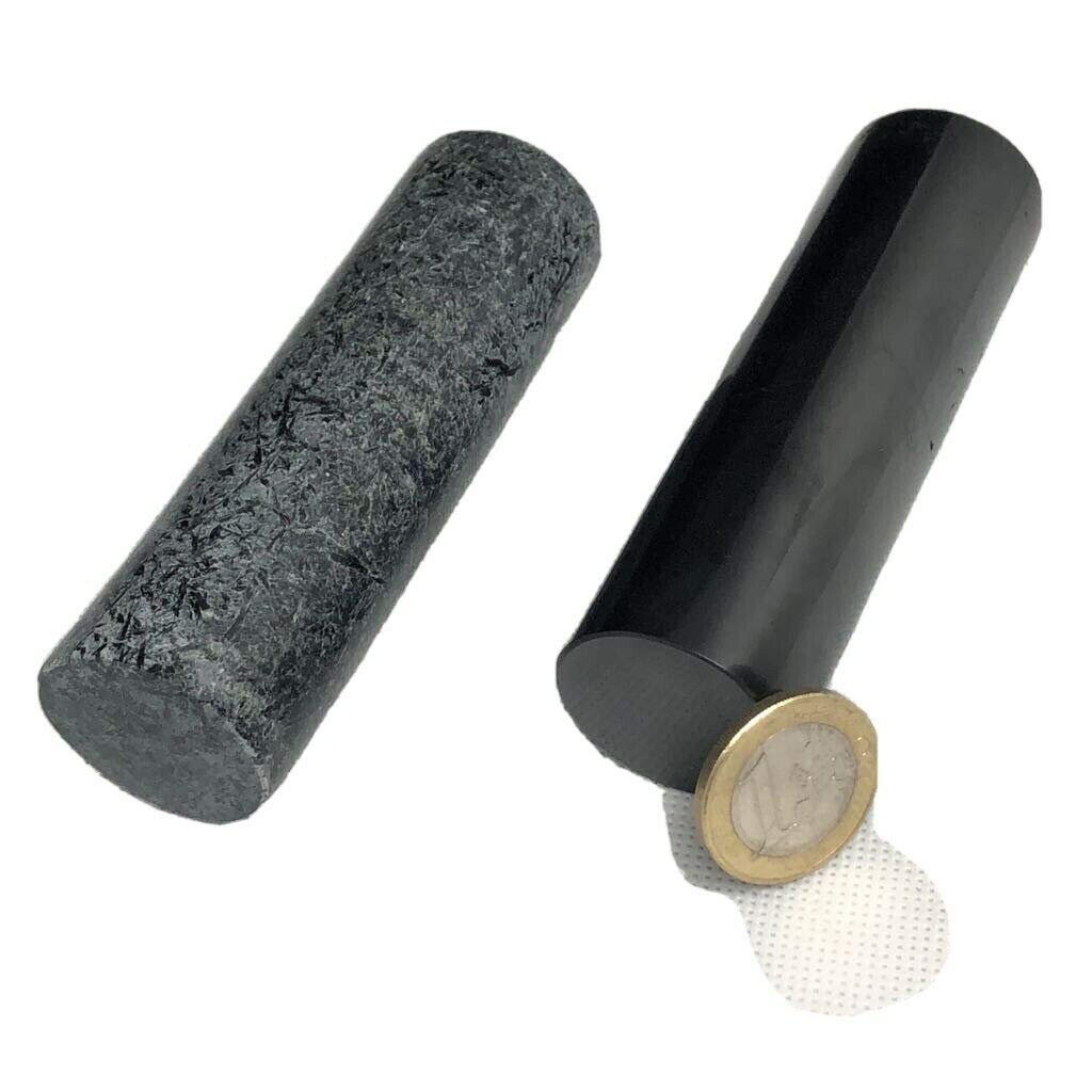 Armonizador de Shungit y Tulikivi Esteatita Mineral Armonizadores Cilíndricos Mate 3X10 Chakras Harmonizer Shungite protección Reiki de curación Natural auténtico Ruso Piedra