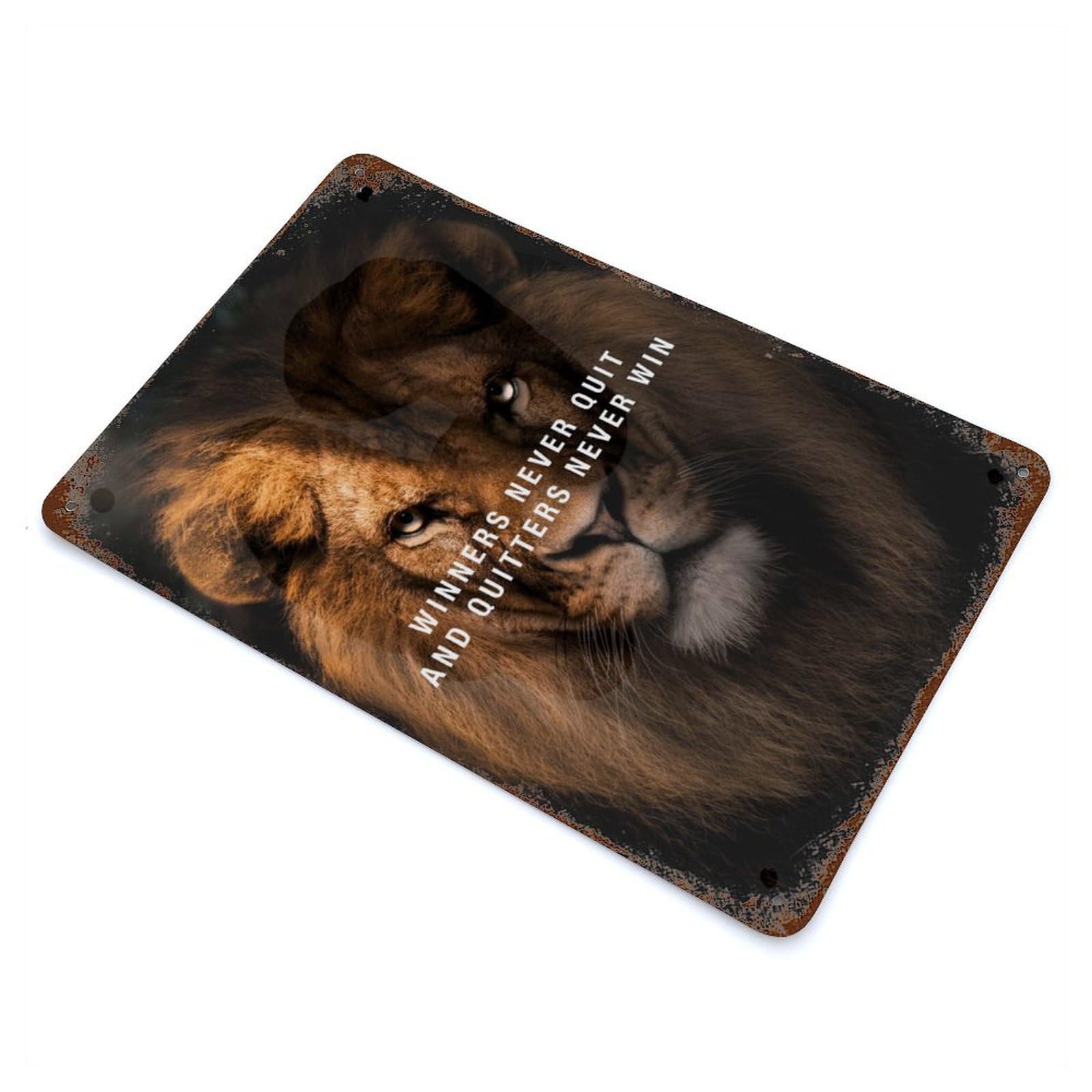 Winner Never Quit Vintage Metal Tin Sign 11.8"x7.9", Ideal for Cafe, Home Bar And Lounge Decor