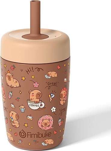 Miniatura 22 de Fimibuke Vasos entrenadores para niños y niños pequeños, a prueba de derrames, 12 onzas, con aislamiento, para niños y niñas, sin BPA, vaso con