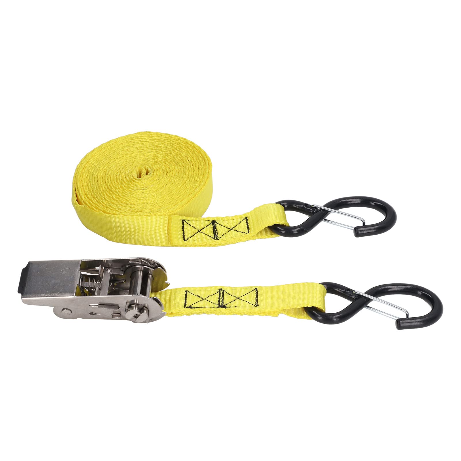 Cinghie di Ancoraggio per Carico Cinghie a Cricchetto in Poliestere 5m 16ft 800kg 1763lb con Ganci a S per Camion Rimorchio Portapacchi Moto Kayak Barche Mobili in Movimento