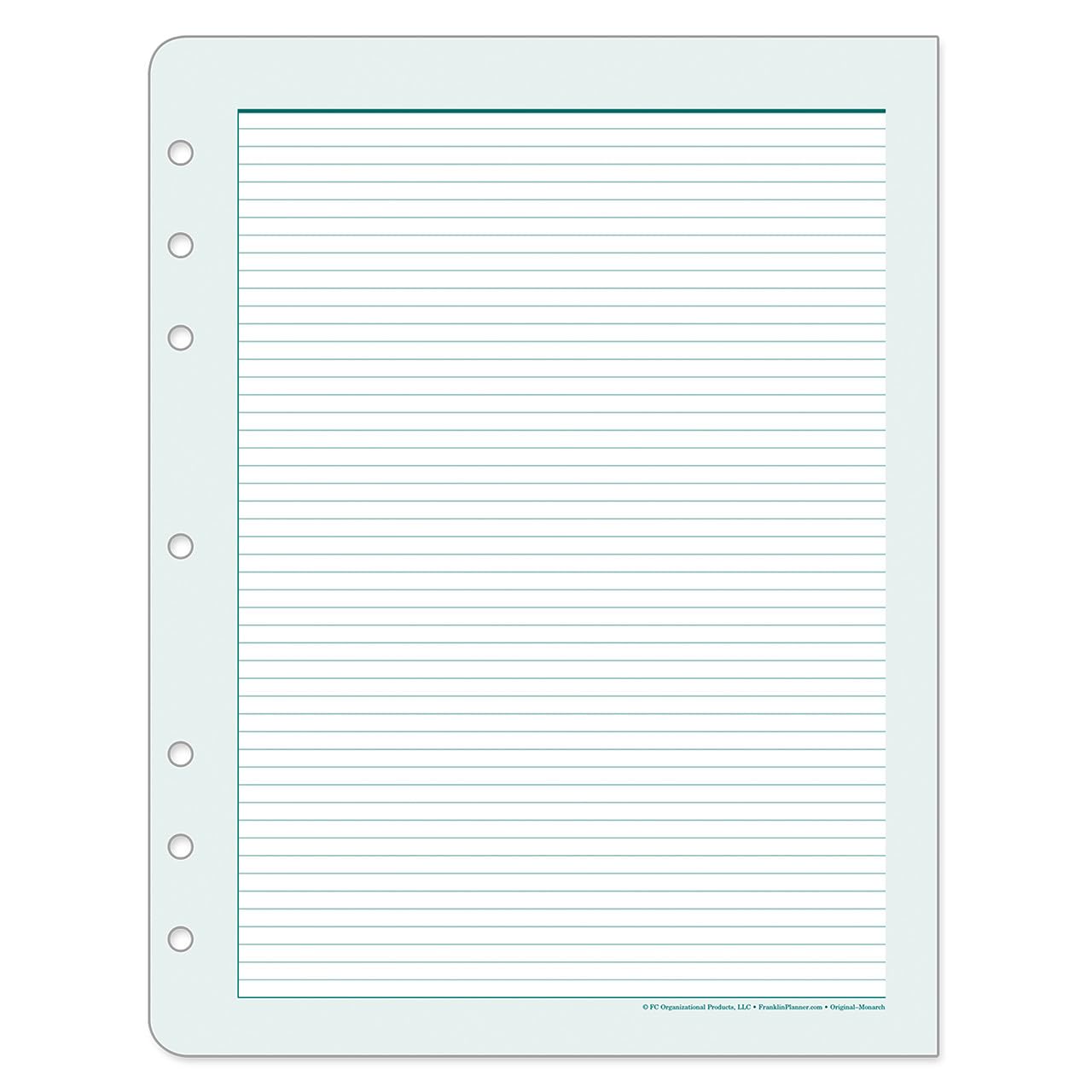FranklinCovey - Original Lined Pages for Ring-Bound FranklinCovey Planners | Expansion Pages with Universal Design for Everyday Notes (Monarch, 50 Sheets)