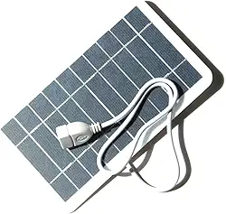 Tomshin Painel solar pequeno 2W 5V com célula solar de silício monocristalino USB DIY à prova d'água para acampamento Painel solar de energia portátil para telefone celular Power Bank