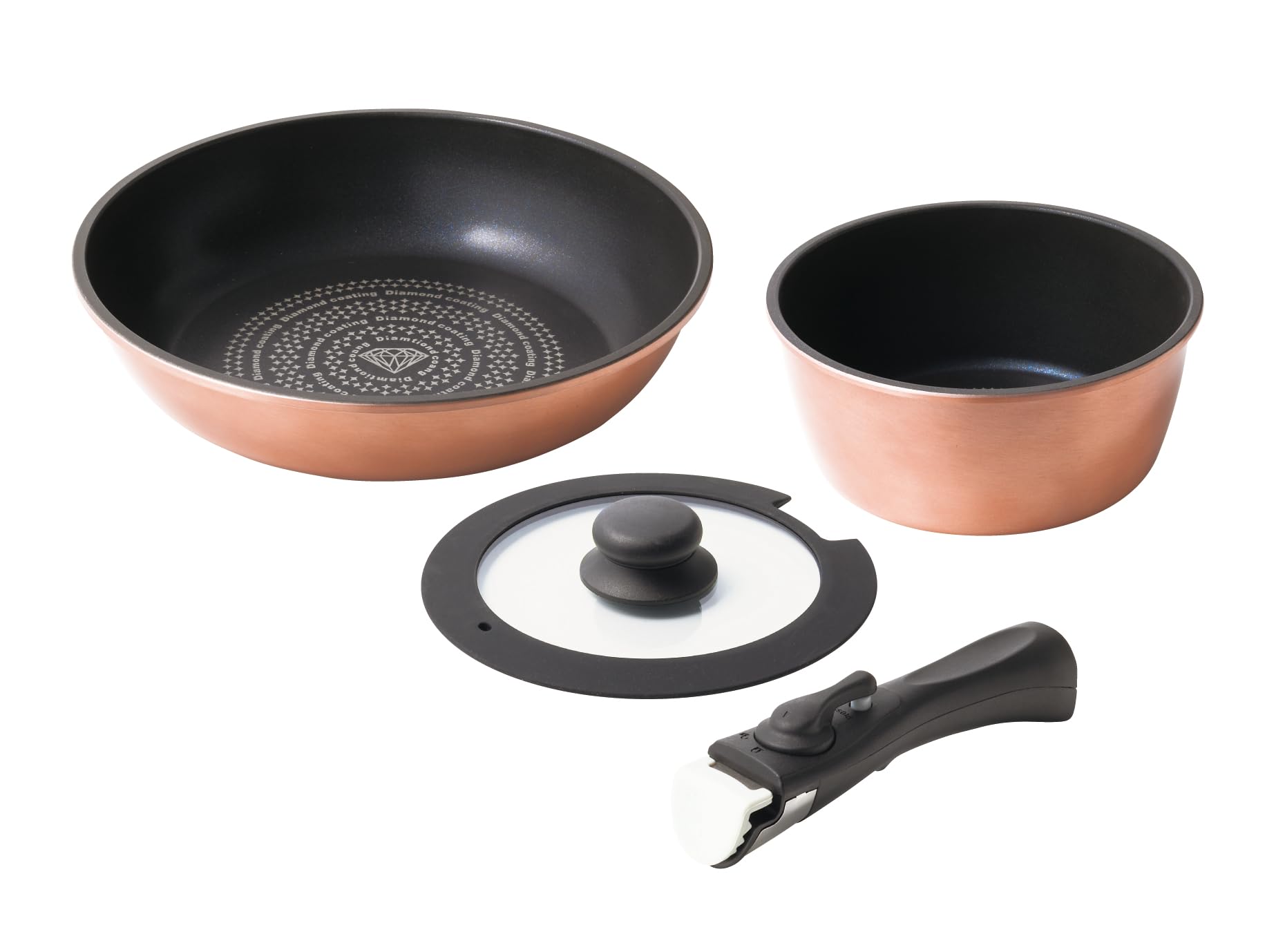 KUKUNA KITCHEN ダイヤモンドコート鍋フライパン7点セット Amazon | [ KUKUNA ククナ ] ダイヤモンドコート着脱4点セットB