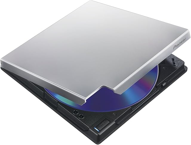 Pioneer BDR-XD07TS 6x Slim Portable USB 3.0 BD/DVD/CD Burner - Silver