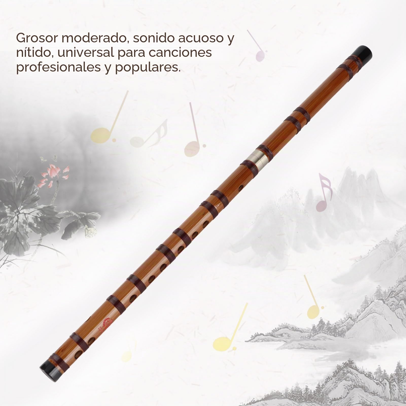 Flauta de Bambú, Fácil para Principiantes Flauta China F, Hecha de Bambú Natural para Estudiantes, Niños y Regalos Musicales