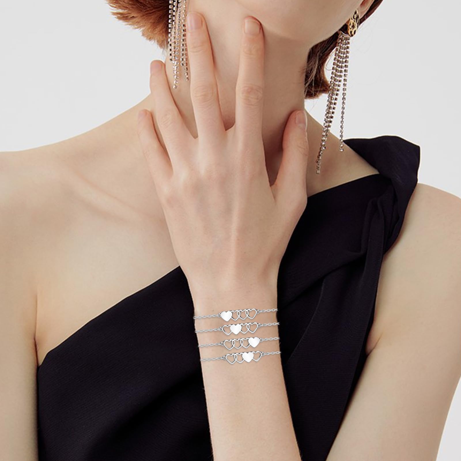 BOCHOI Bracciale sorella Bracciale abbinato al cuore Braccialetti dell'amicizia per la migliore amica Tees Girls Regalo per le relazioni familiari