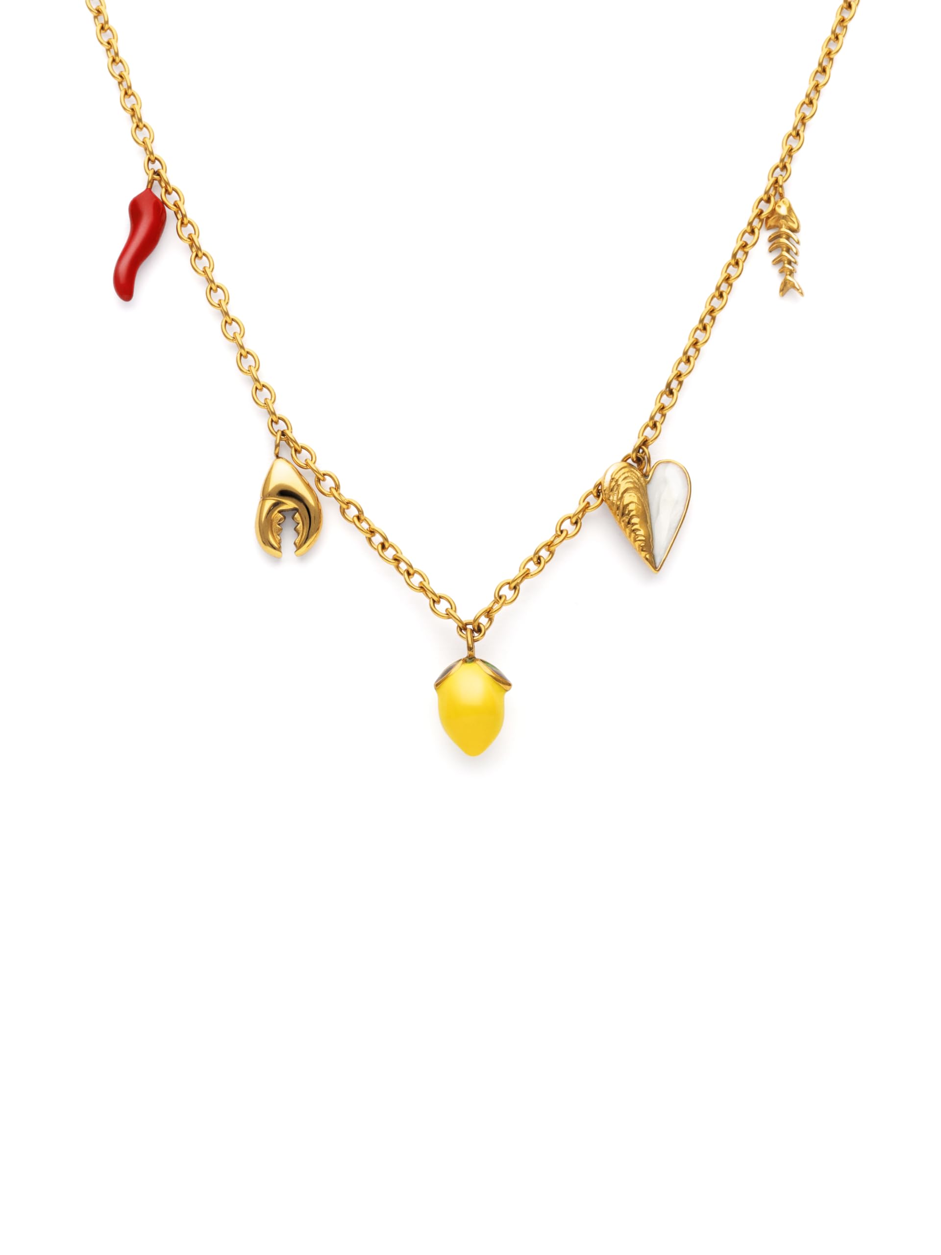 SINGULARU Collar Mujer Multicharm Aperitivo Marino Acero Baño Oro | Acero bañado en oro de 18kt resistente al agua con colgantes con motivos marinos en oferta en Amazon