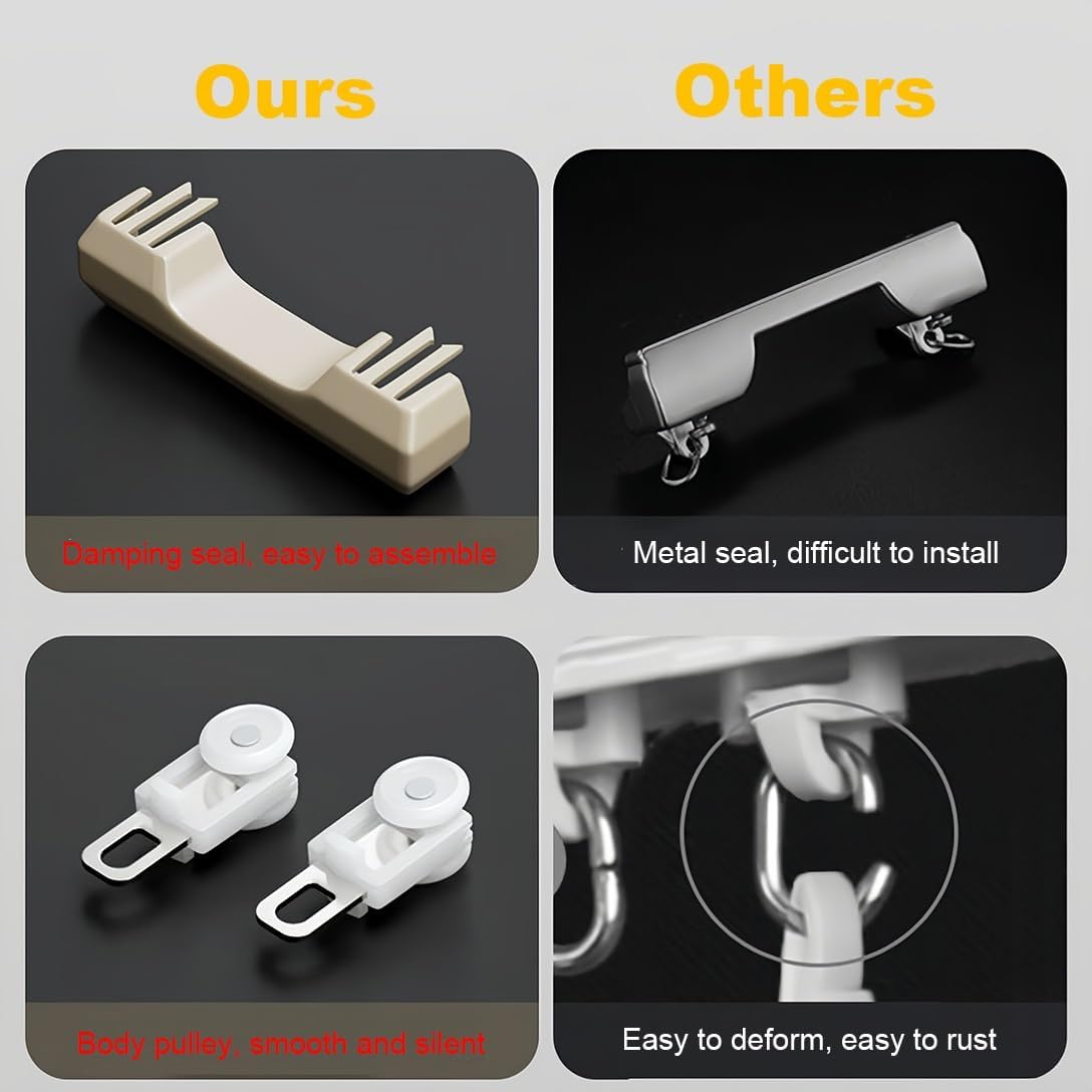 Ceiling Mount Double Curtain Track, 14.8FT Aluminium Rod for Bay Windows & Living Rooms, Adjustable 2.3-19.7ft (27-236in), Champagne Color - Versatile Double Rails System