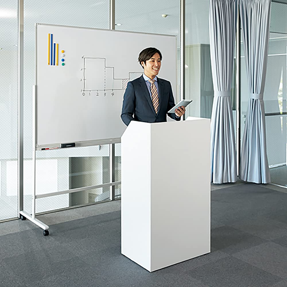 Amazon.co.jp: 【事業所様お届け 限定商品】高級仕上:演説台/ホワイト SHEN-WH アールエフヤマカワ 低圧メラミン木質 演台 ...