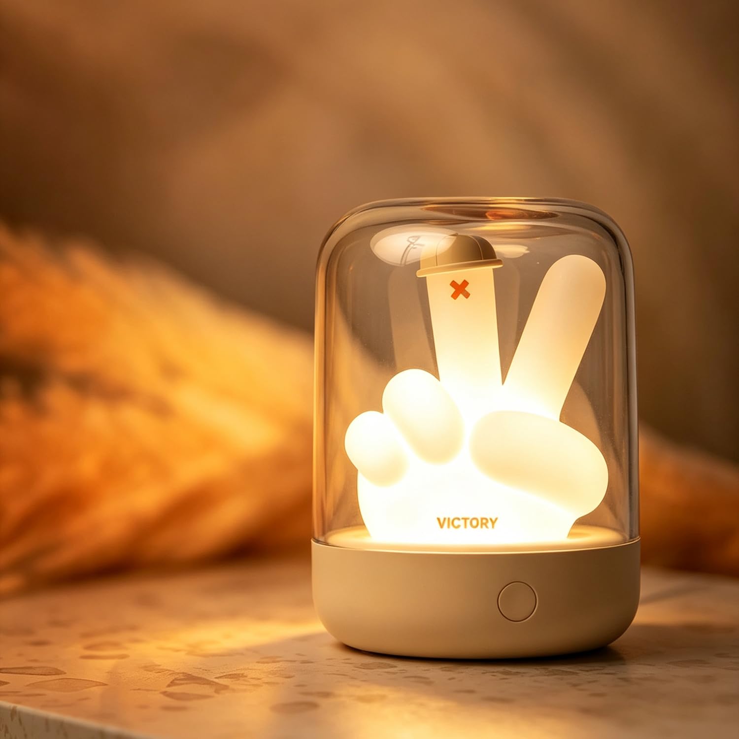 Veilleuse blanche transparente avec doigt lumineux à l'intérieur, minuterie de 20/40 minutes, arrêt automatique, batterie rechargeable USB-C 5H, chaude, froide, bicolore, pour chambre