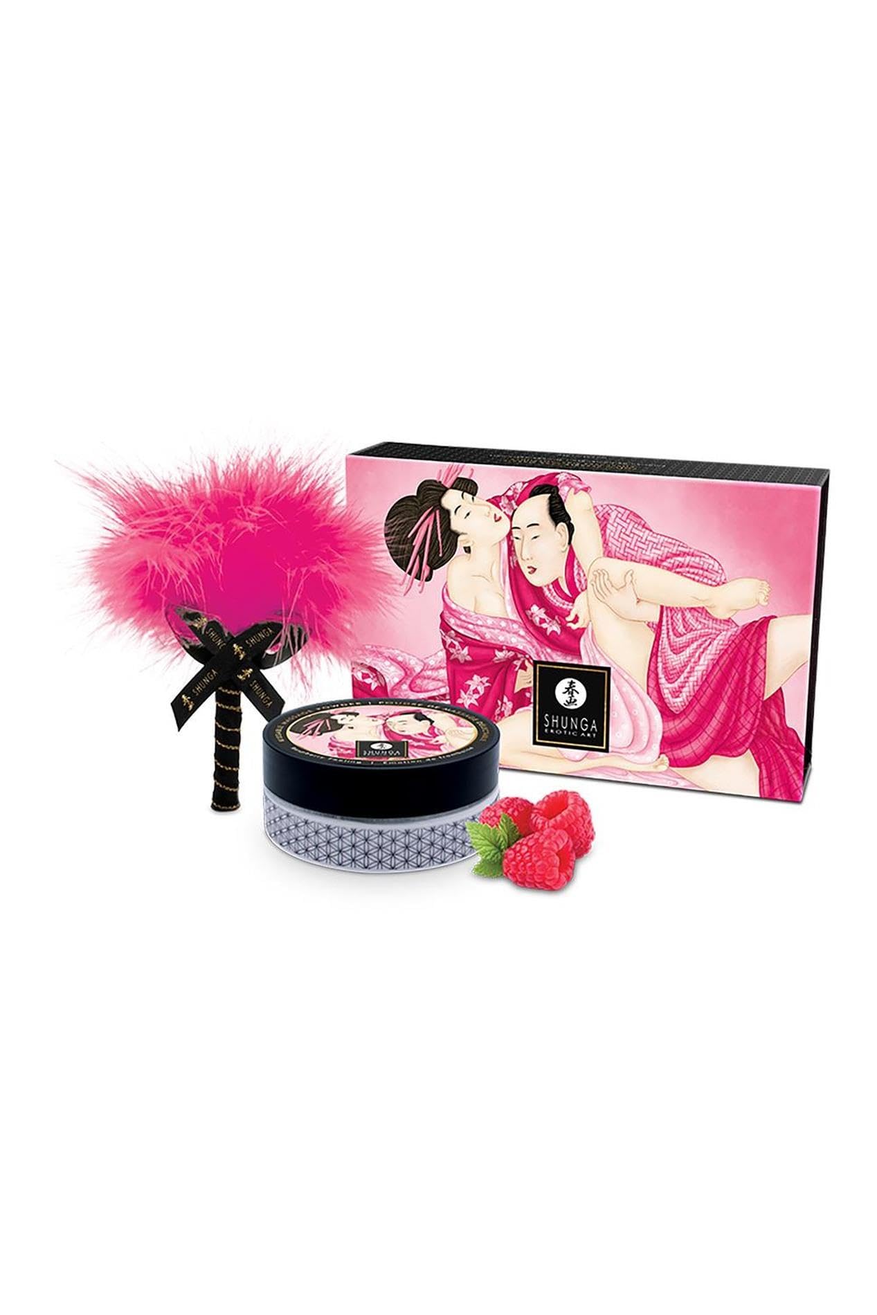 Shunga Kissable Massage Powder Raspberry Feeling Multicolor One Size