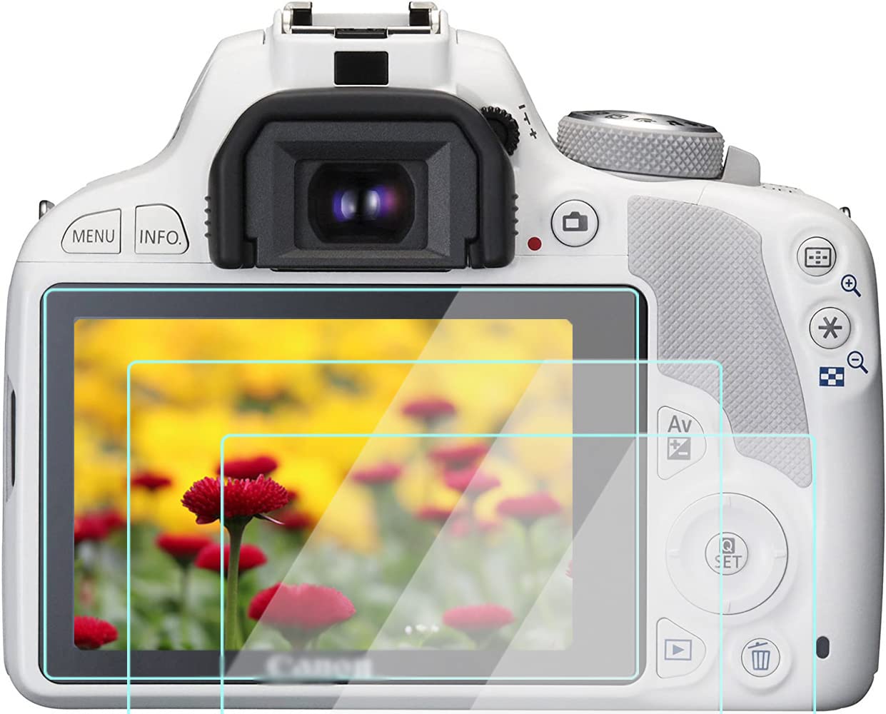 WH1916 SL1 Screen Protector Compatible for Canon Rebel SL1 100D Camera, 3 Pack 9H Tempered Glass Anti-Scratch Anti-Bubble Anti-Dust