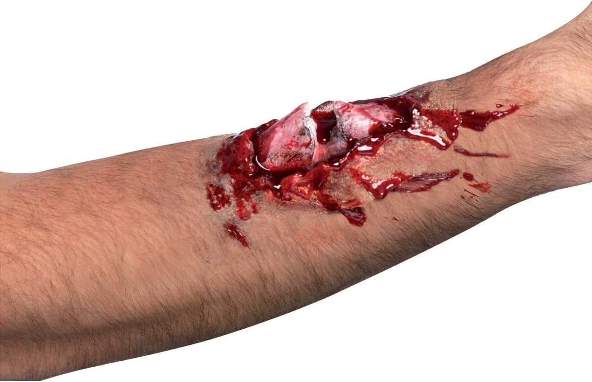 Smiffys Make-Up FX, Broken Bone Latex Scar, Red, with Adhesive