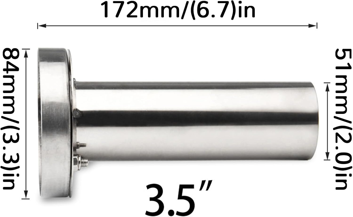 Tyenaza Car Muffler, 3.5in/4in/4.5in Universal Stainless Steel Removable Muffler Silencer Car Modification Accessories(3.5in)