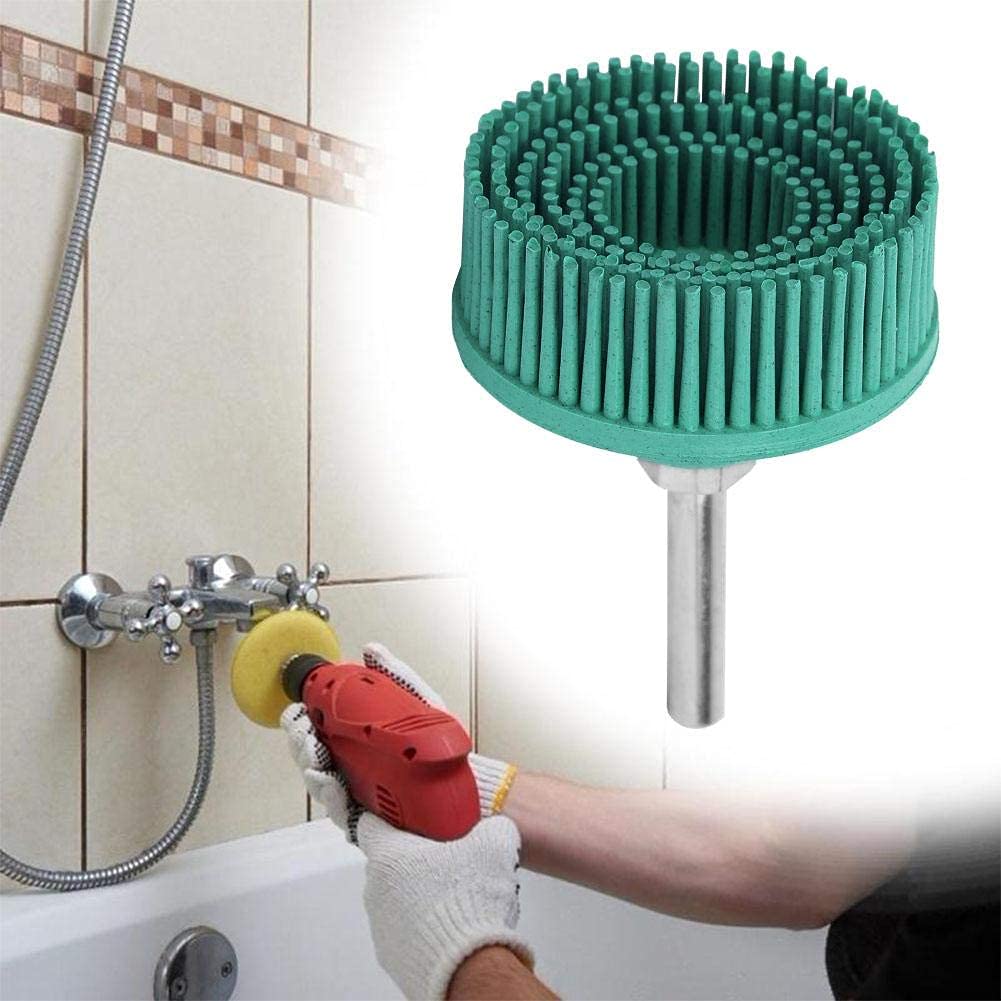 Disque de poils, disque de poils abrasifs de 50 mm/2 pouces avec tige de 1/4 de pouce, roue de polissage Emery 50/80/120 en option, pour perceuse électrique(Vert, 50#)
