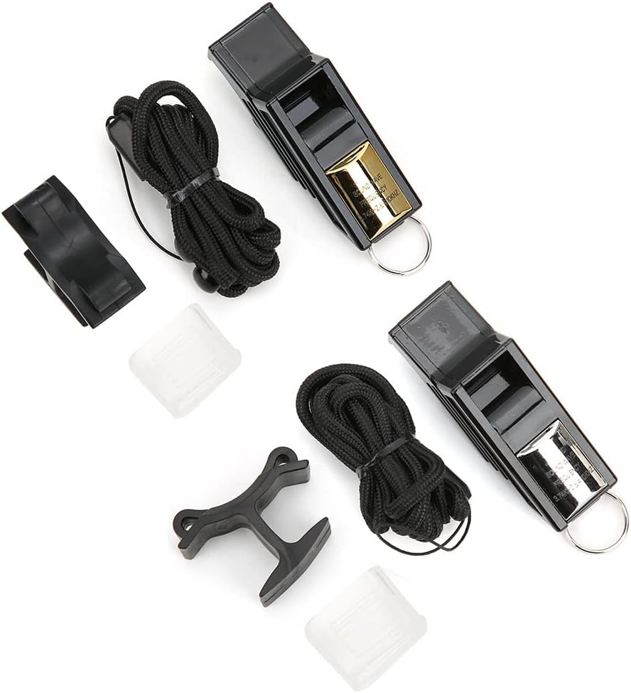 Whistle Referee, Outdoor Whistle, Basketball, Sports Training Football Whistle, Camping Survival Whistle, Emergency Life Whistles (Silver Black)