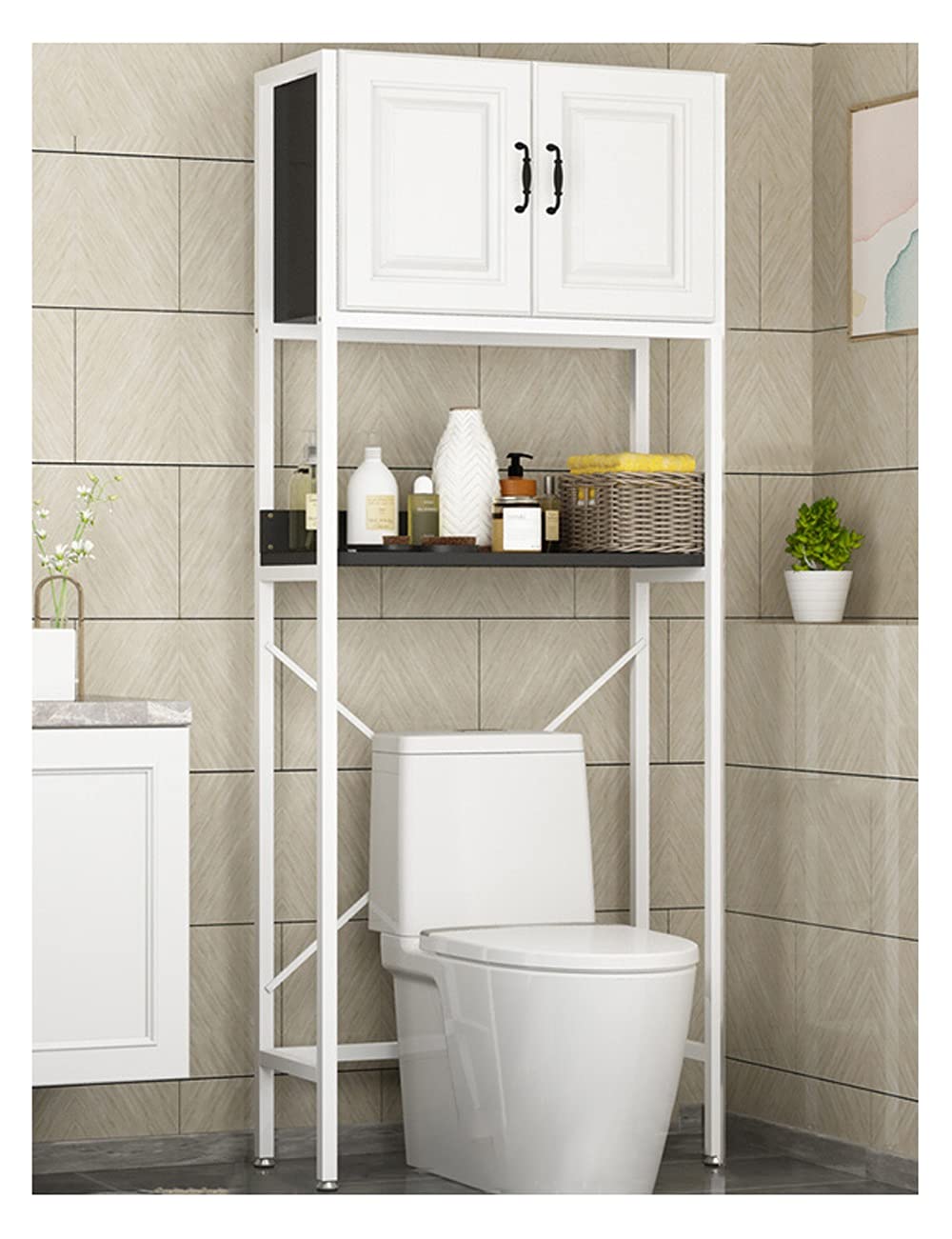Amazon｜トイレラック キャビネットの多機能の自立式のバスルーム収納