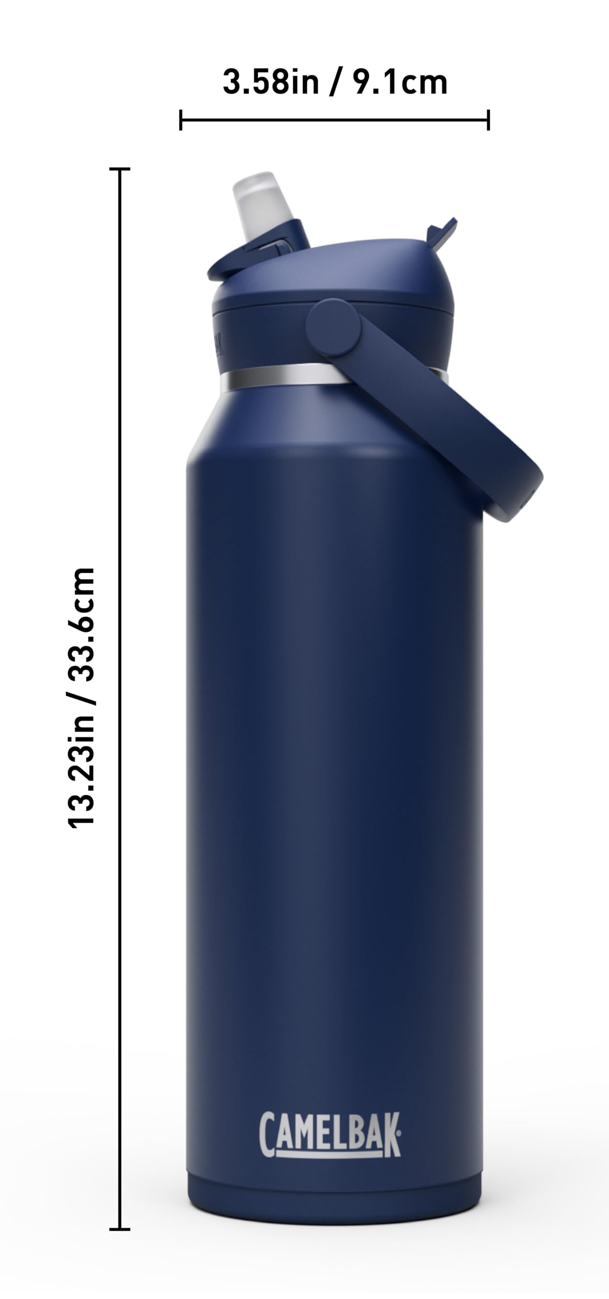 CAMELBAK Thrive Flip Straw VSS 1,2L Navy, 3089401012 | Sauberes und einfaches Trinken unterwegs, sichere auslaufsichere Leistung, kalte Getränke ohne Kondensation