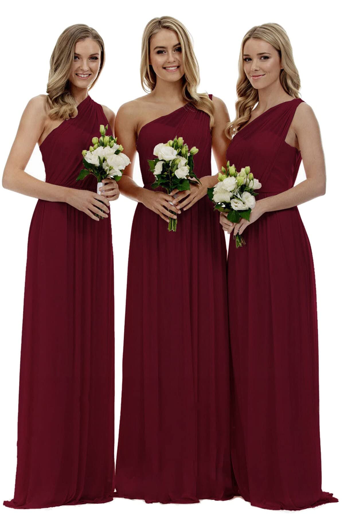 Vestido de gasa con un solo hombro para mujer, vestido de baile de graduación, boda, dama de honor