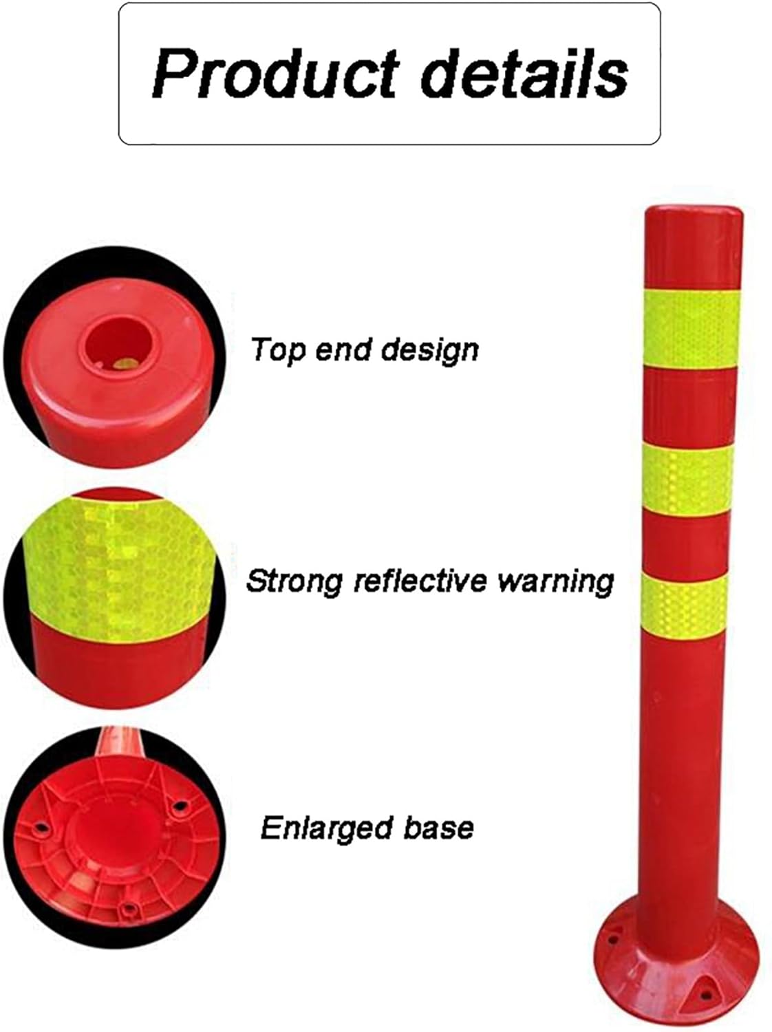 Reflective Safety Cones - Heavy-Duty Plastic/Rubber for Road Construction, Parking Lot Barriers & No Parking Zones - High-Visibility Warning Cones