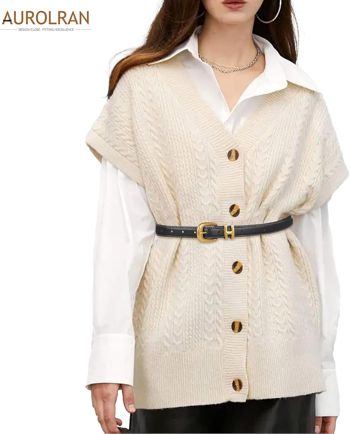 Women's Leather Belt with Buckle - Ideal for Dresses, Jeans, and Coats - Image 6