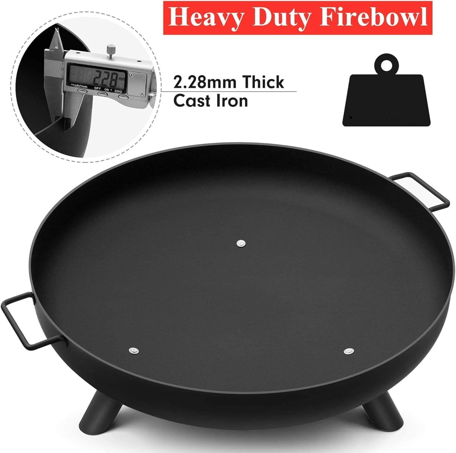 屋外のファイヤーピットキャンプ焚き火ラック大きな丸い防錆鋳鉄暖炉は、屋外の裏庭のデッキキャンプビーチに適しています。安定していて軽量