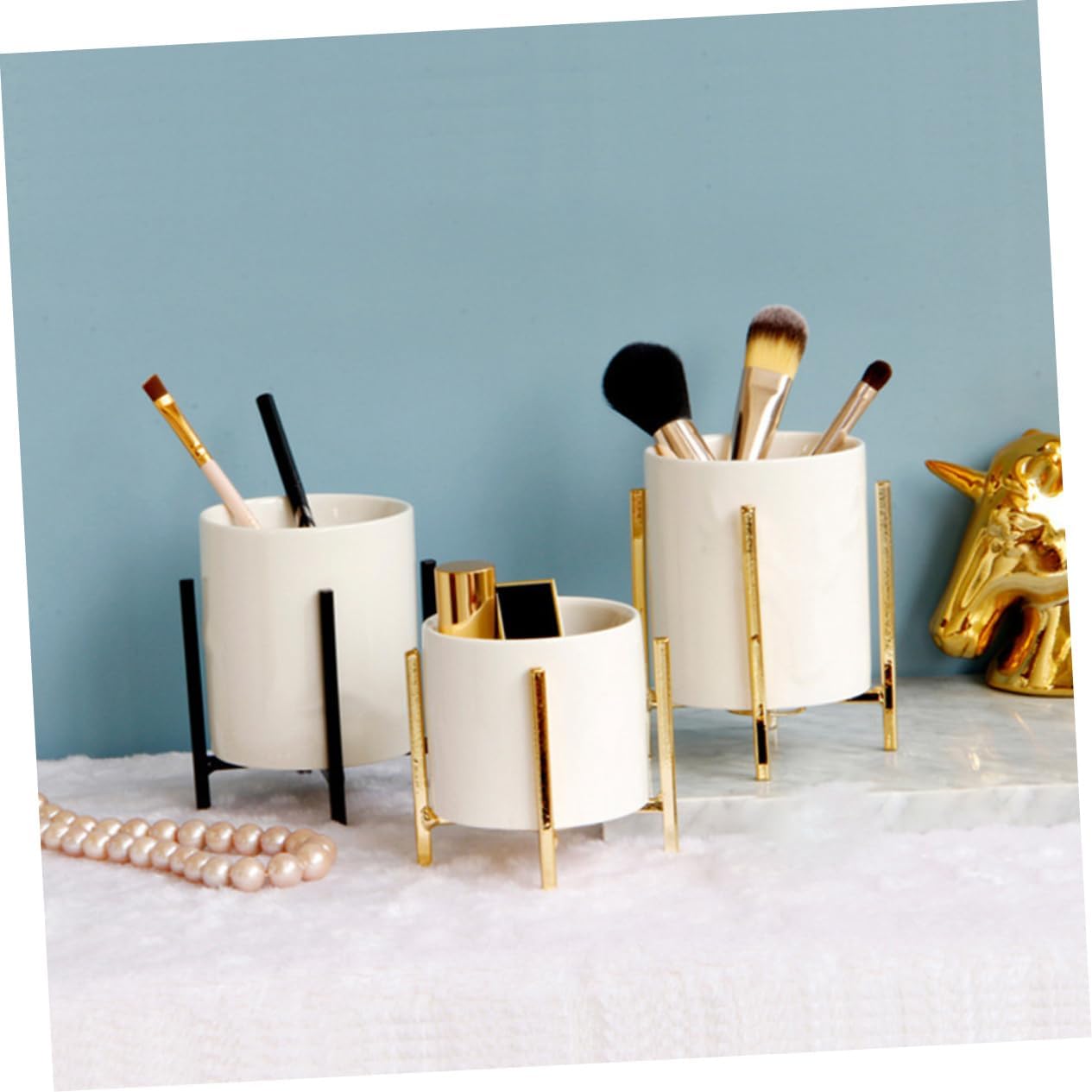 Iron Art Utensil Holder with Rack Ceramic Cutlery Storage Box for Chopsticks and Spoons Desktop Kitchen Organizer for Dining Essentials