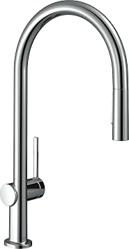 hansgrohe Talis M54 Kitchen Tap (Kitchen Tap 360° Swivelling Extendible Shower with 2 Jet Types High Comfort Spout 210 mm Standard Connections) Chrome